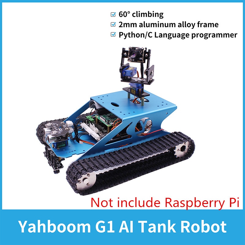 Yahboom-AI Vision G1Tank   ڵ ŰƮ,  α׷ 峭  ҽ κ, 4B 3B +  WiFi ī޶ 
